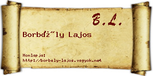 Borbély Lajos névjegykártya