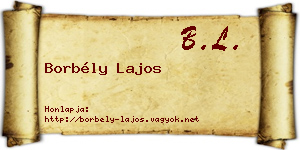 Borbély Lajos névjegykártya